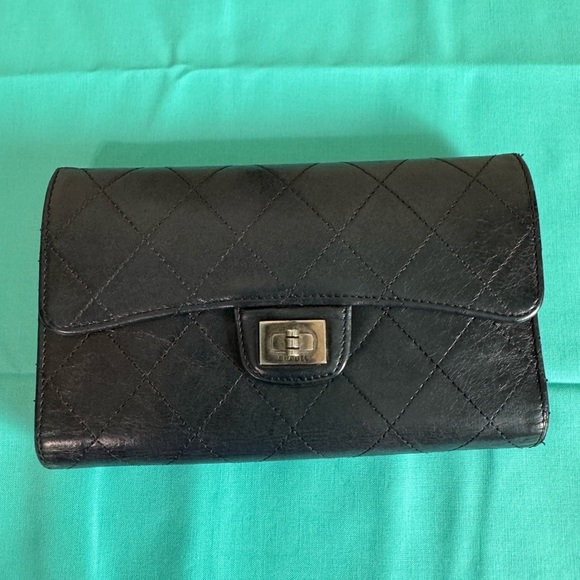 CHANEL Handbags - Chanel Black Quilted Leather Wallet